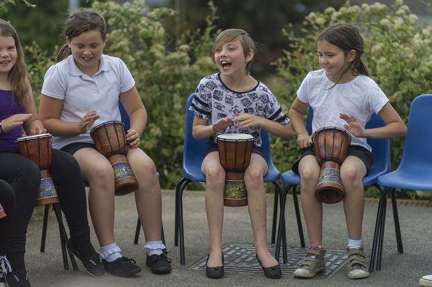 Outdoor learning can be used across the curriculum - whether that's a music lesson on the school field or maths in a local park.