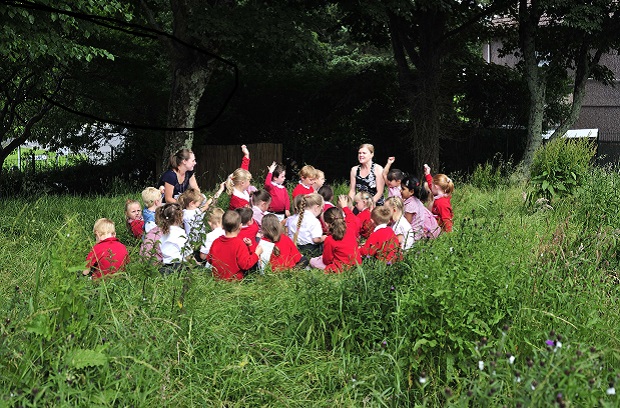 Pupils taking part in an outdoor learning session.