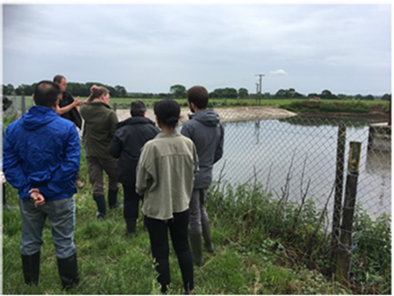 An image od a L-shaped slurry lagoon