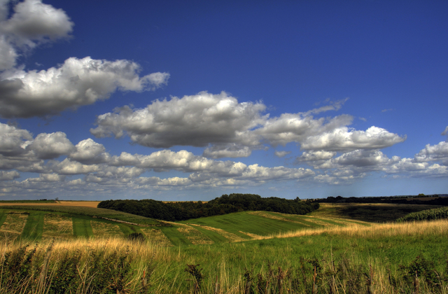 Clouds over fields