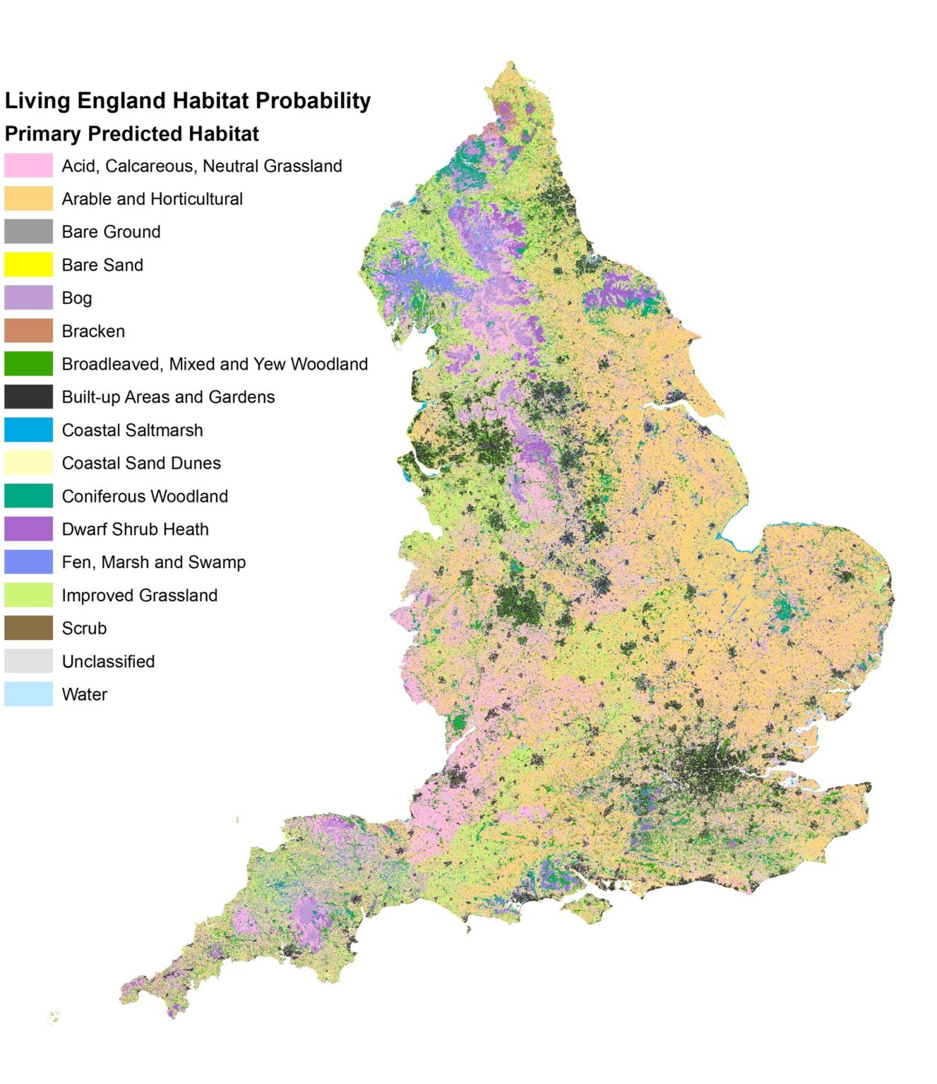 Living England: From Satellite Imagery to a National Scale Habitat Map 