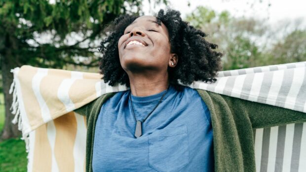 Woman happy in nature