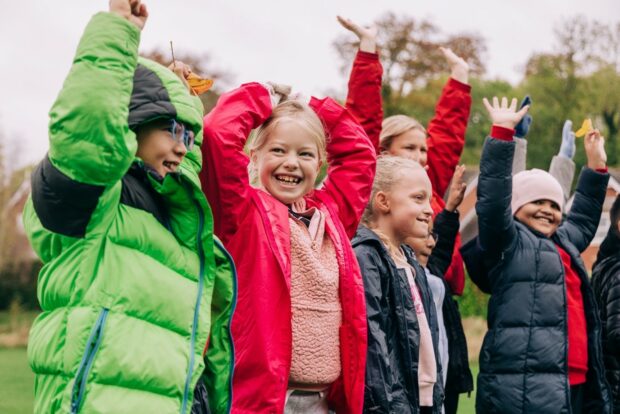 Group of children enjoying nature