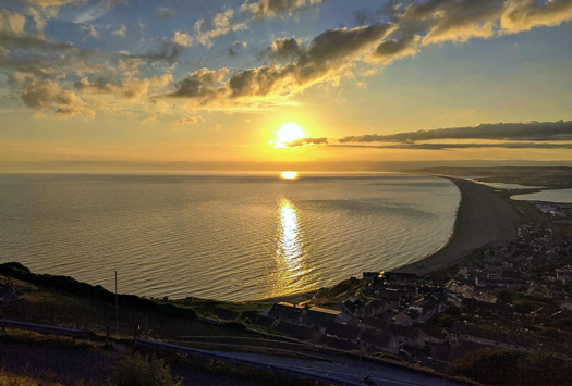 Chesil beach at dusk