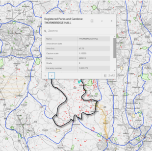 Example of interactive mapping – a key new feature of the web-based profiles