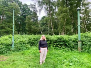 The Holme Fen posts. The top was flush with the ground when installed in 1851, showing how much peat has been lost