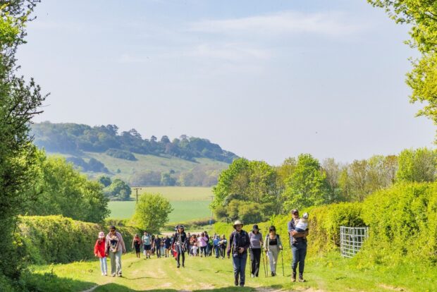 A special event at Aston Rowant NNR with local grassroots walking group. © Nicola Schafer.