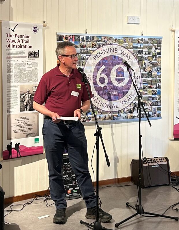 David Drake speaking at the Pennine Way 60th Anniversary event.  © Hazel Thomas, NE