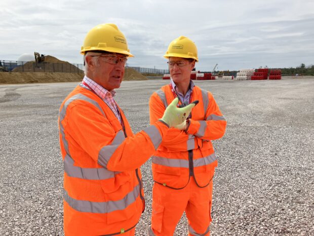 Tony Juniper, Natural England Chair, on the site visit in Summer with Adam Tunningley, Natural England Regional Director for the Midlands.