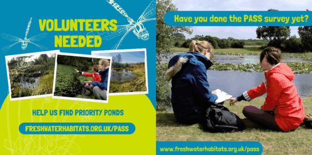 Social media graphics used to recruit participants for the Priority Ponds project. Images: Freshwater Habitats Trust.