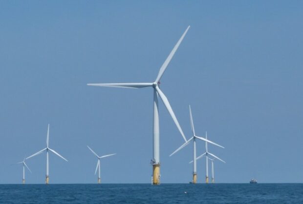Wind turbines in the North Sea. Credit: Andrew Harwood