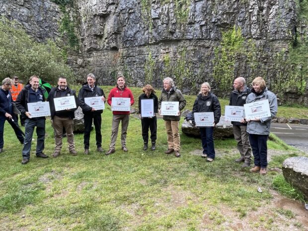 Partners with plaques, Mendip NNR Declaration, 19 October 2023