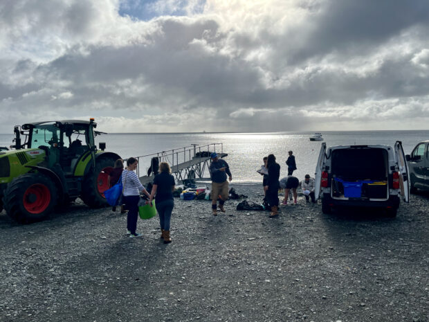 Loading up the boat for a day of diving and filming. Credit: Angela Gall - Natural England