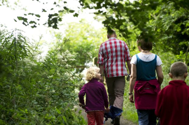 Family enjoying greenspace. Credit: John Millar National Trust